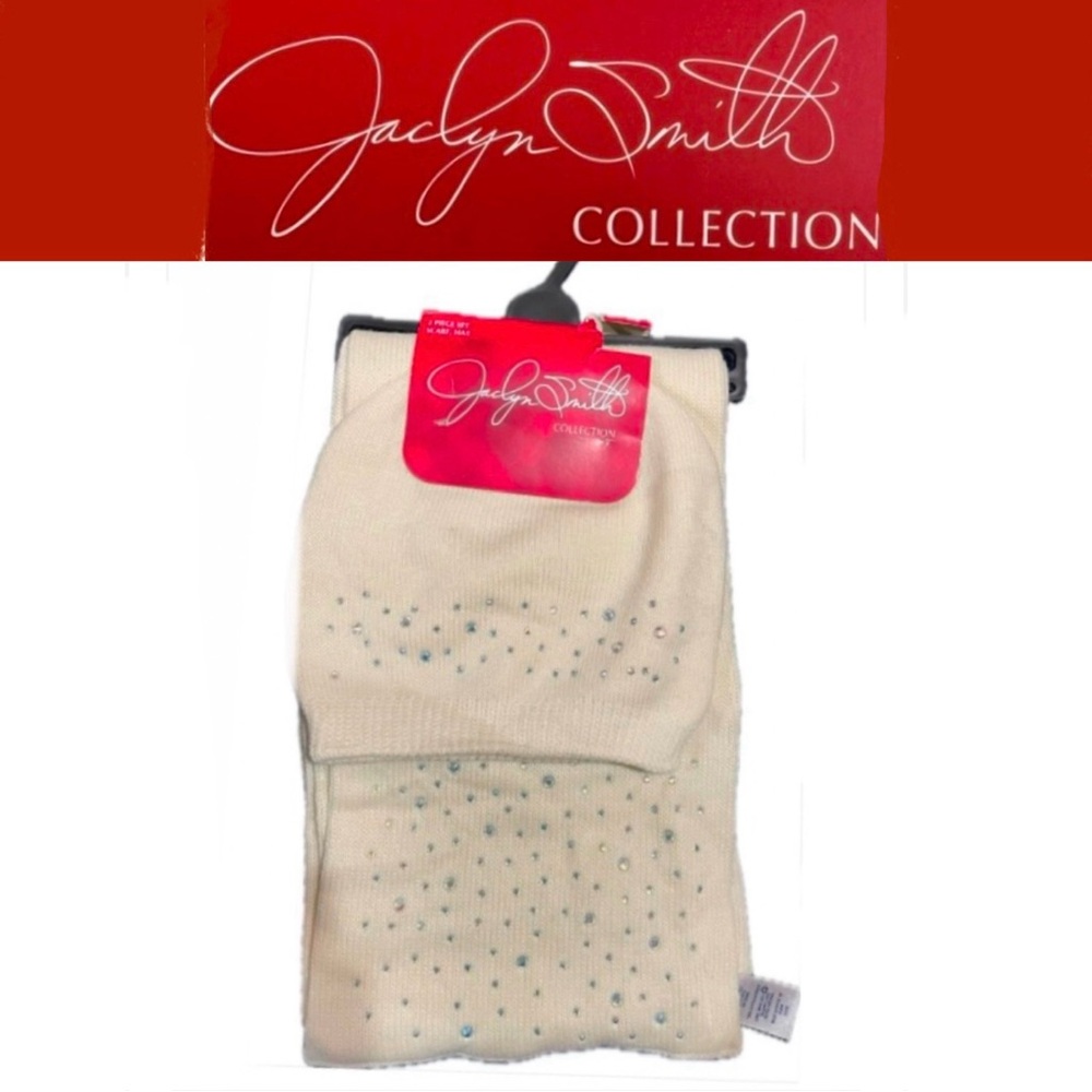 JACLYN SMITH Collection 2-piece scarf/hat set cream color size OS NWT